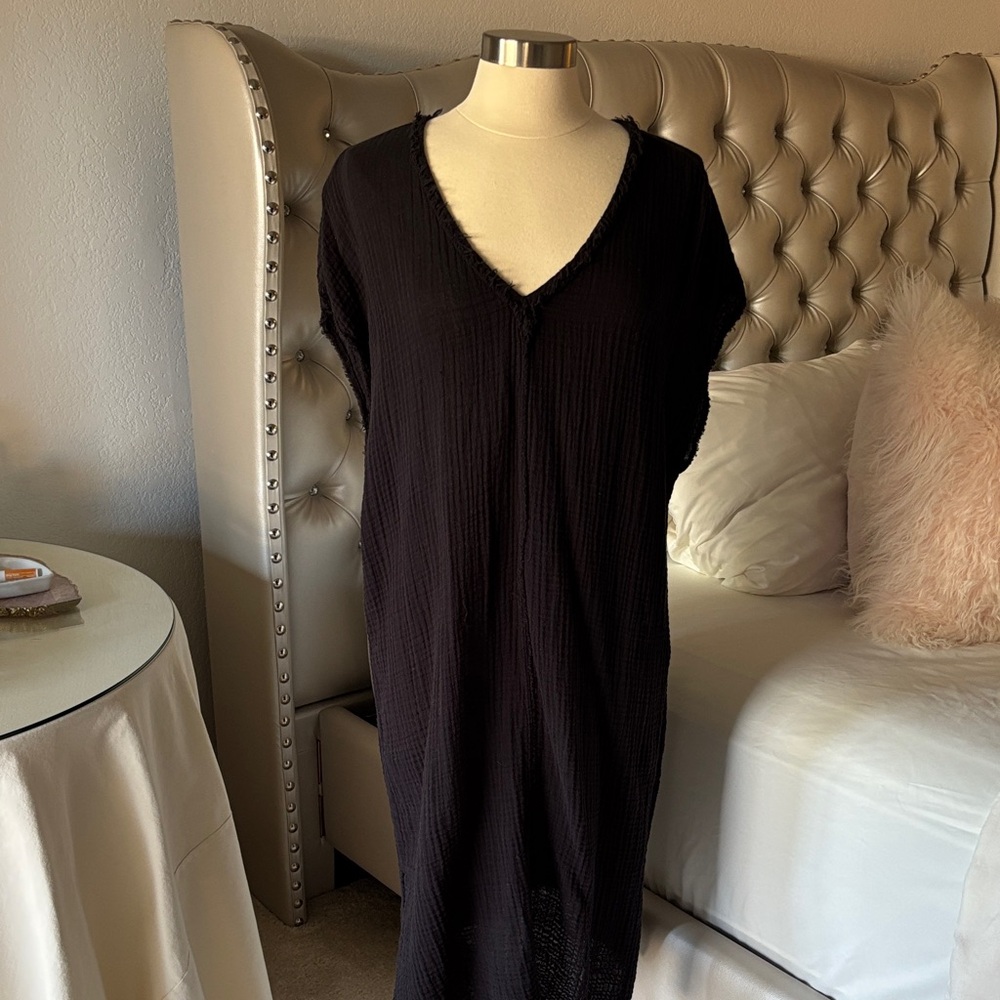 Michael Stars Black V-Neck Maxi Dress